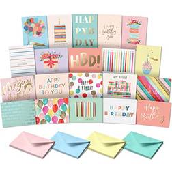 Sweetzer & Orange Birthday Happy Birthday Cards with Envelopes and Birthday Card Assortment Box. Variety Set of 20 Assorted Birthday Cards with Envelopes, Bulk Greeting Cards Assortment