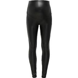 Only Mom Coated Leggings Black