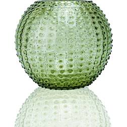 Anna von Lipa Hobnail Globe Olive Green Vase 21cm
