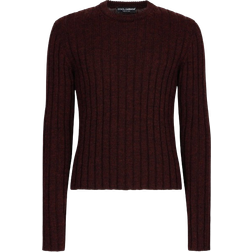 Dolce & Gabbana Ribbed Wool Round-Neck Sweater - Burgundy