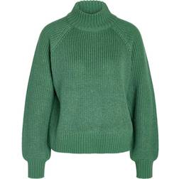 Noisy May High Neck Knitted Pullover - Foliage Green