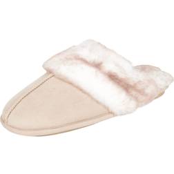 Jessica Simpson Jessica Simpson Comfy Faux Fur Womens House Slipper Scuff Memory Foam Slip On Anti-Skid Sole