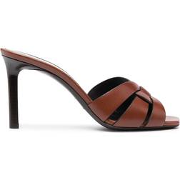 Saint Laurent Tribute stiletto sandals women Leather/Leather/Leather Brown