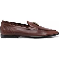 Dolce & Gabbana interlocking DG-plaque loafers men Leather/Leather/Leather Brown