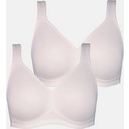 Ulla Popken Pack of Stretch Microfiber Wirefree Bras white