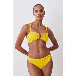 Karen Millen Detachable Strap Gold Trim Bikini Top Yellow