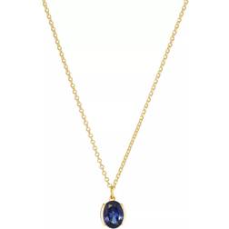 Sif Jakobs Blue Zirconia Ellisse Carezza Necklace SJ-N2353-BLCZ-YG