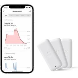 SwitchBot IP65 Hygrometer Thermometer Wireless 3Packs, 394ft Dewpoint/VPD/Absolute