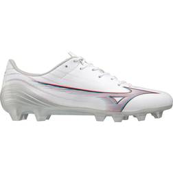 Mizuno Alpha Select FG Firm Ground Soccer Cleats White/Ignition-10.5