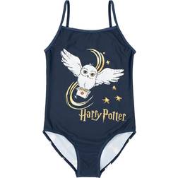 Harry Potter Hogwarts One Piece Swimsuit - Navy/White/Gold