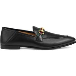 Gucci Men's Leather Horsebit Loafer With Web, Black, Leather