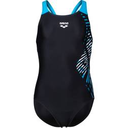 Arena Vortex Print Swimsuit - Black/Turquoise