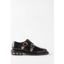 Toga Virilis Polida-embellished Leather Monk Shoes Mens Black