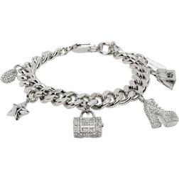 Marc Jacobs The Pave Mini Icon Charm Bracelet - Silver/Transparent