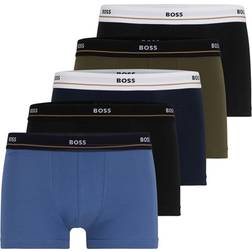 Hugo Boss Essential Stretch Logo Waistbands Trunks 5-pack - Multicolour