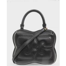 Ganni Small Black Butterfly Crossbody Bag in Black Polyester/Polyurethane/Recycled Leather Women's Black One size