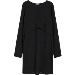 H&M Mama Crinkled Nursing Dress Black