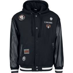 Rock Rebel Varsity Jacket - Black