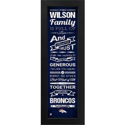 Imperial Denver Broncos 8" x 24" Custom Print Family Cheer