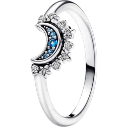 Pandora Celestial Sparkling Moon Ring - Silver/Blue/Transparent