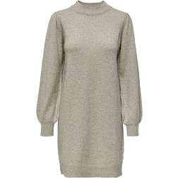 JdY High Neck Knitted Dress - Grey/Chateau Grey