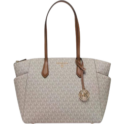 Michael Kors Marilyn Medium Logo Tote Bag - Vanilla/Acorn