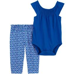 Carter's Baby Smocked Bodysuit Pant Set 2-piece - Blue