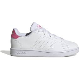 Adidas Kid's Advantage Lifestyle Court Lace - Cloud White/Pulse Magenta/Wonder Quartz