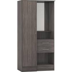 SECONIQUE Nevada Vanity Black Wardrobe 90x183.5cm