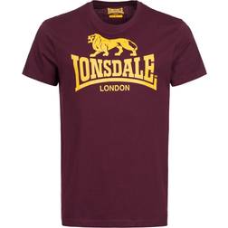 Lonsdale Torbay Short Sleeve T-shirt - Black/Oxblood