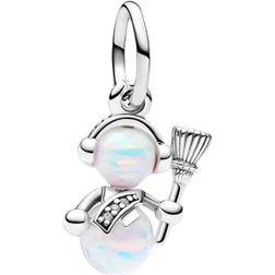 Pandora Opalescent Snowman Dangle Charm - Silver/Multicolour