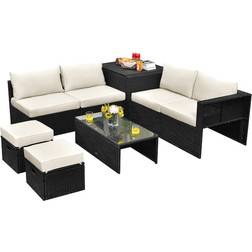 Costway 8-Piece Outdoor Lounge Set, 1 Table incl. 4 Sofas