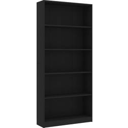 vidaXL 5-Tier Cabinet Black Book Shelf 175cm