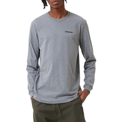 Patagonia Men's Long-Sleeved P-6 Logo Responsibili-Tee - Gravel Heather