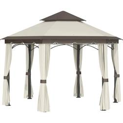 OutSunny 2 Tier Outdoor Gazebo Pavillion 3.38x3.38 m