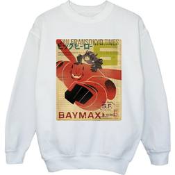 Disney KId's Big Hero 6 Baymax Flying Newspaper Sweatshirt - White (M5059934866829)