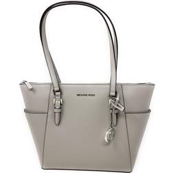 Michael Kors Charlotte Large Top Zip Tote Pearl Grey