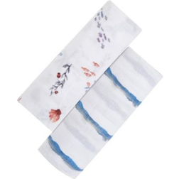 Malabar Organic Swaddle Set 2-pack Life's A Beach Under The Sea & Blue Octopus Stripe