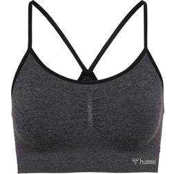 Hummel CI Seamless Scrunch Sports Bra - Black Melange