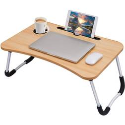 Meta Beechwood Small Dormitory Table, Breakfast Serving Tray, Foldable Laptop Stand