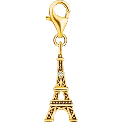 Thomas Sabo Eiffel Tower Charm Pendant - Gold/Transparent