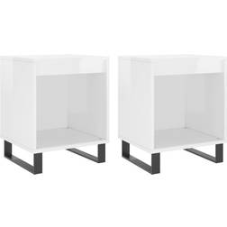 vidaXL 830737 White Bedside Table 35x40cm 2pcs