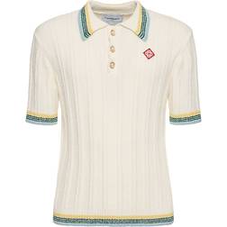 Casablanca Rib Boucle Polo Shirt - White