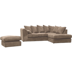 Hanna Jumbo Cord Corner Coffee Sofa 212cm 4 Seater