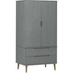 vidaXL Molde Grey Wardrobe 90x175cm