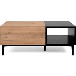 Finori Nola 55A Artisan Oak and Black Coffee Table 55x100cm