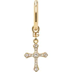 Dolce & Gabbana Single Cross Earring - Gold/Transparent