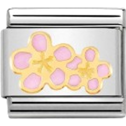 Nomination Composable Classic Link Peach Flower - Silver/Gold/Pink