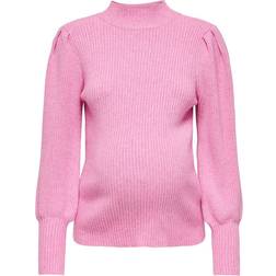 Only Mama High Neck Knitted Sweater Rose/Fuchsia Pink