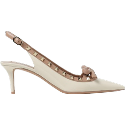 Valentino Garavani Rockstud Bow Slingbacks - Light Ivory/Rose Cannelle